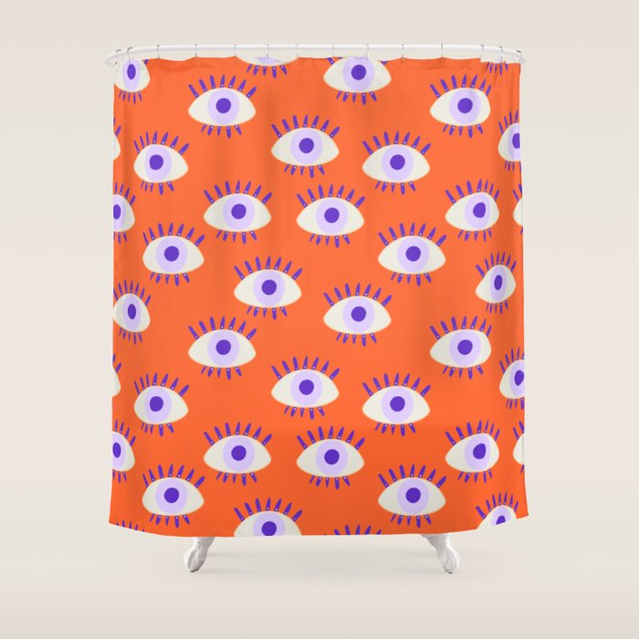 Very peri evil eyes  Shower Curtain Gallery Image 1