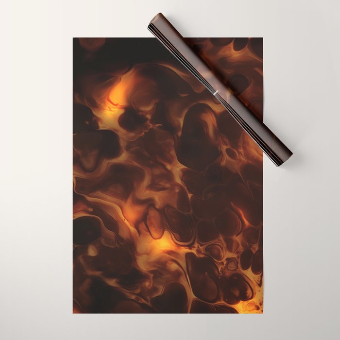 Dark Coffee Tortoiseshell Turtle Pattern Wrapping Paper Gallery Image 1