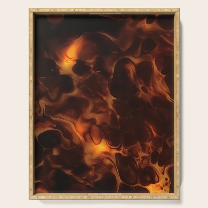 Dark Coffee Tortoiseshell Turtle Pattern Serving Tray Gallery Image 1