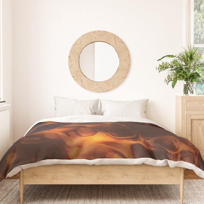 Dark Coffee Tortoiseshell Turtle Pattern Duvet Cover Gallery Image 3