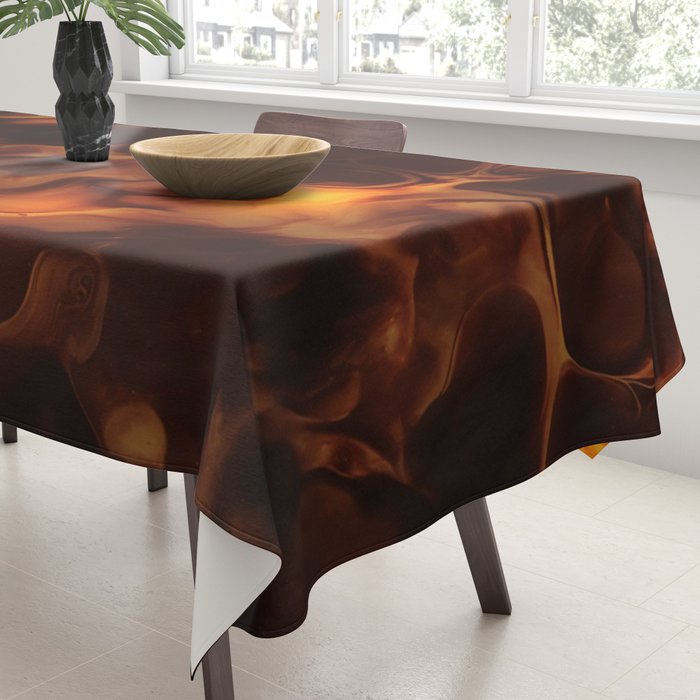 Dark Coffee Tortoiseshell Turtle Pattern Tablecloth Gallery Image 3