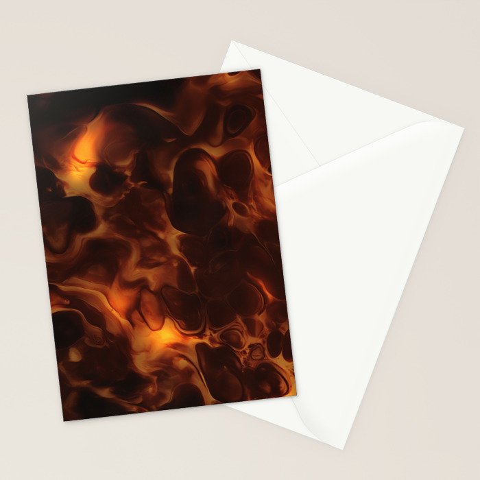 Dark Coffee Tortoiseshell Turtle Pattern Stationery Card Gallery Image 2