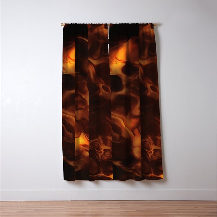 Dark Coffee Tortoiseshell Turtle Pattern Window Curtain Gallery Image 3