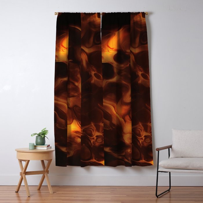 Dark Coffee Tortoiseshell Turtle Pattern Window Curtain Gallery Image 5