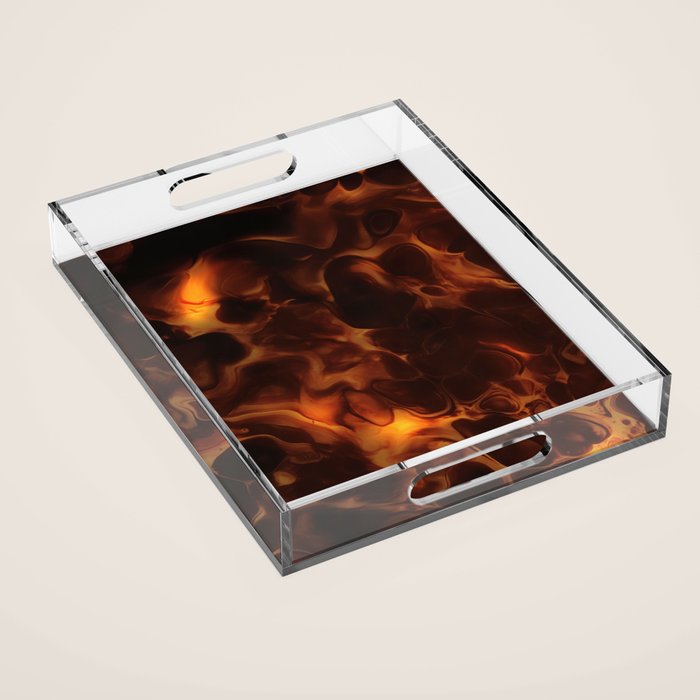 Dark Coffee Tortoiseshell Turtle Pattern Acrylic Tray Gallery Image 1