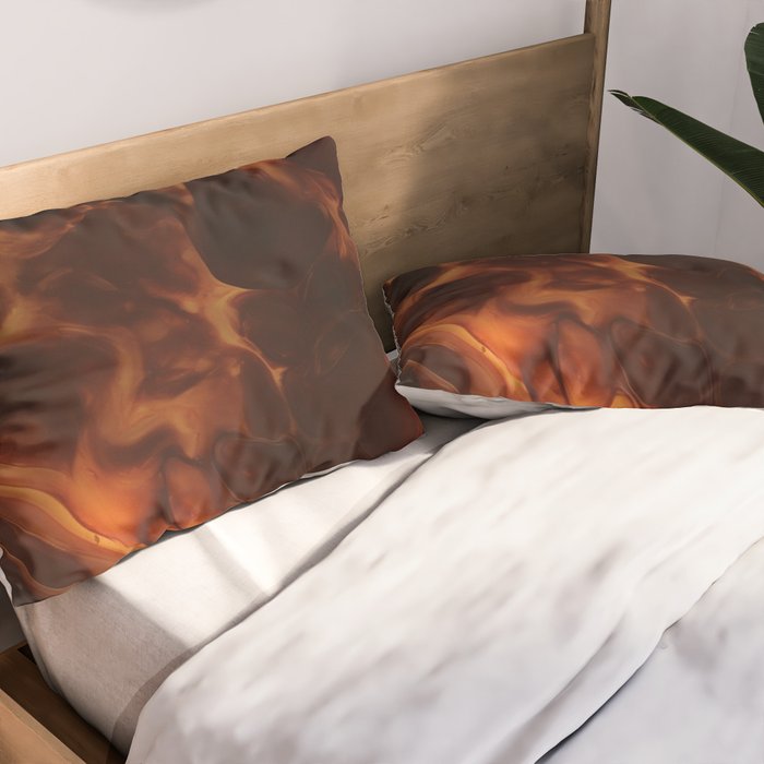 Dark Coffee Tortoiseshell Turtle Pattern Pillow Sham Gallery Image 2