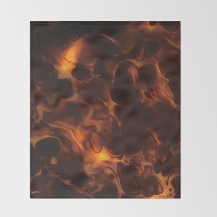 Dark Coffee Tortoiseshell Turtle Pattern Throw Blanket Gallery Image 2