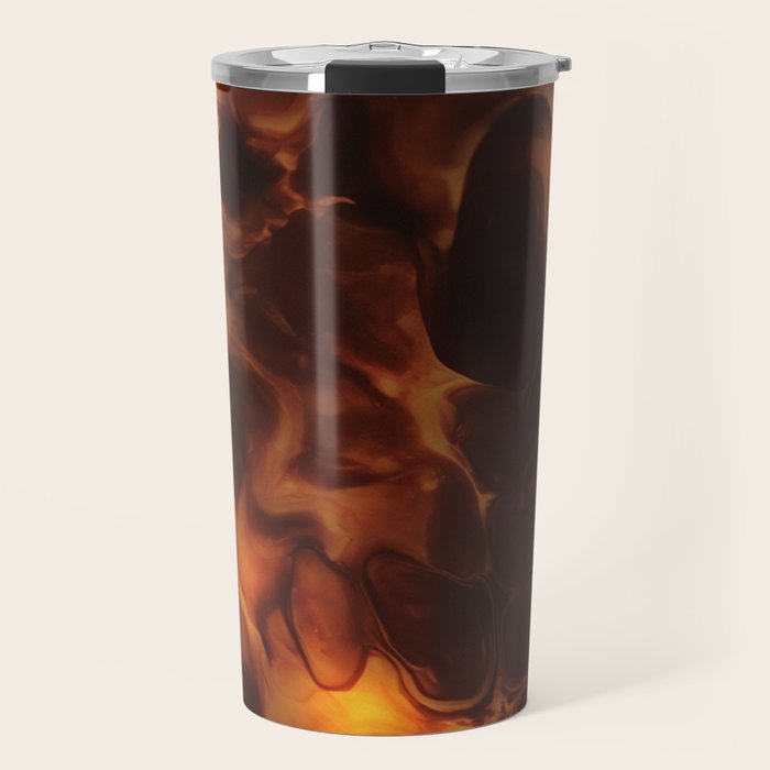 Dark Coffee Tortoiseshell Turtle Pattern Travel Mug Gallery Image 1