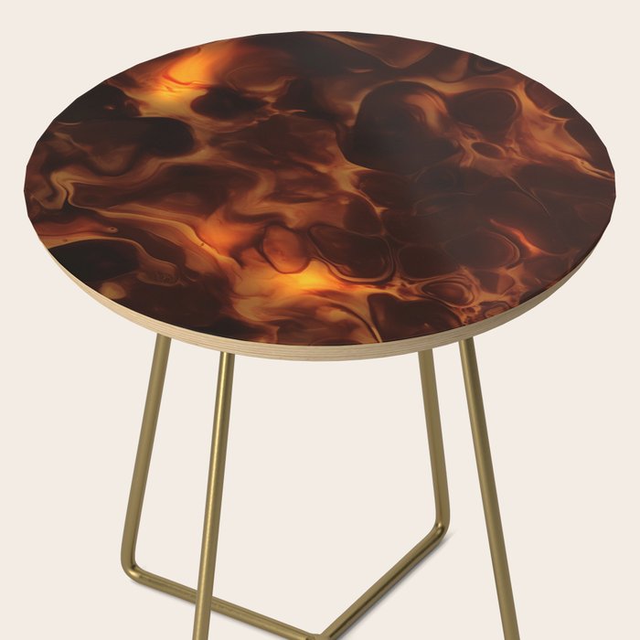 Dark Coffee Tortoiseshell Turtle Pattern Side Table Gallery Image 2