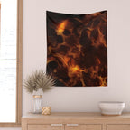 Dark Coffee Tortoiseshell Turtle Pattern Wall Tapestry Gallery Image 2