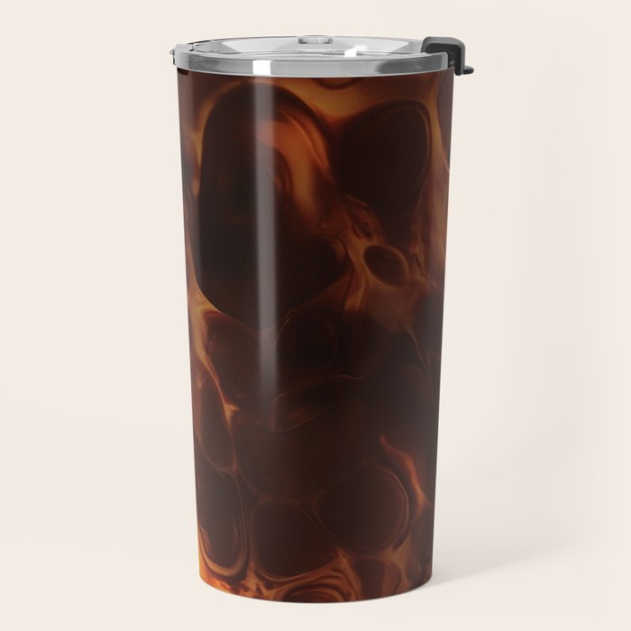 Dark Coffee Tortoiseshell Turtle Pattern Travel Mug Gallery Image 2