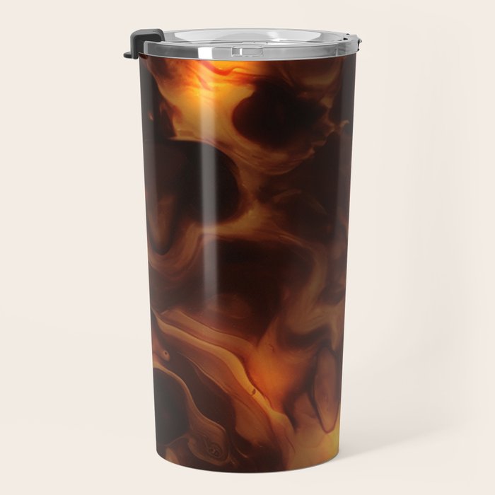 Dark Coffee Tortoiseshell Turtle Pattern Travel Mug Gallery Image 3