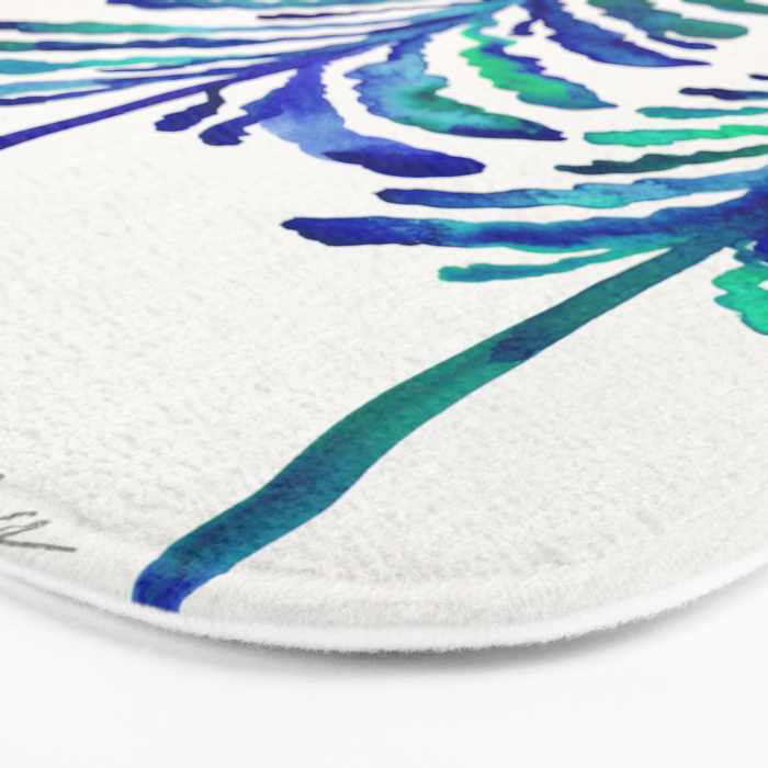 Pine Trees - Navy & Turquoise Palette Bath Mat Gallery Image 3