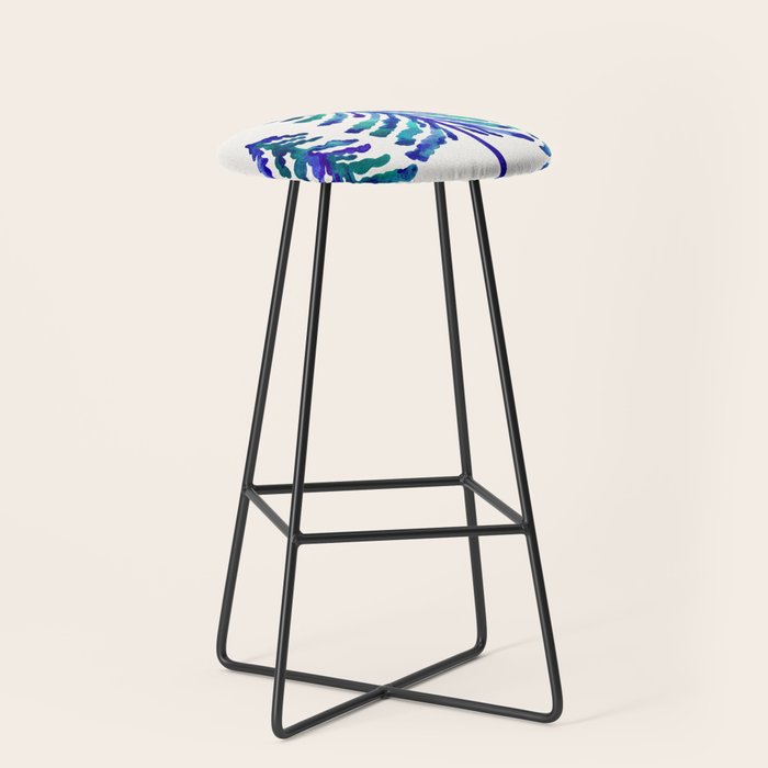 Pine Trees - Navy & Turquoise Palette Stool Gallery Image 1