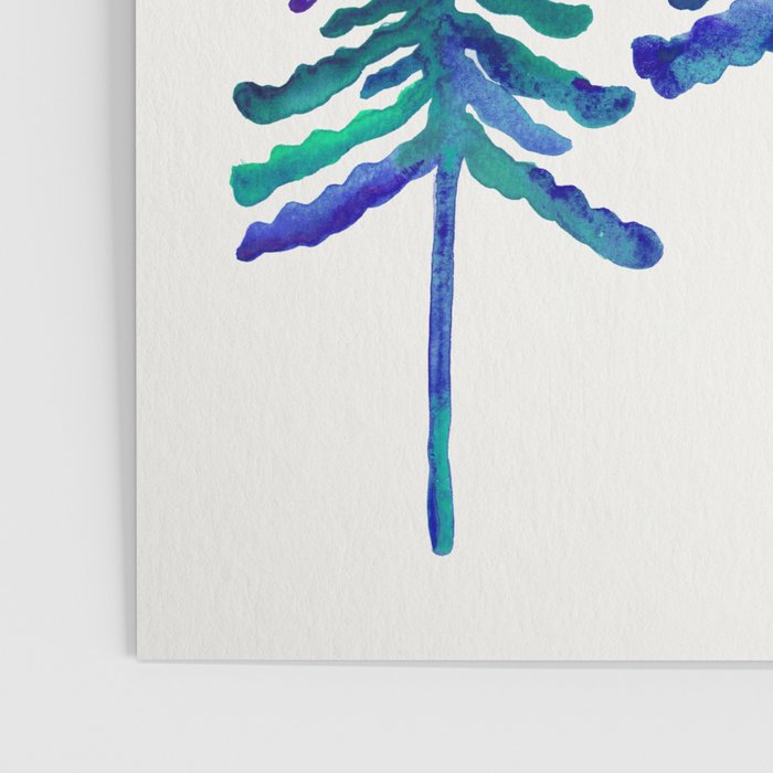 Pine Trees - Navy & Turquoise Palette Poster Gallery Image 3