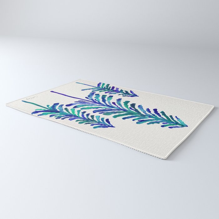 Pine Trees - Navy & Turquoise Palette Rug Gallery Image 3