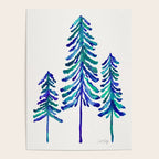 Pine Trees - Navy & Turquoise Palette Poster Gallery Image 4