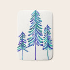 Pine Trees - Navy & Turquoise Palette Bath Mat Gallery Image 1