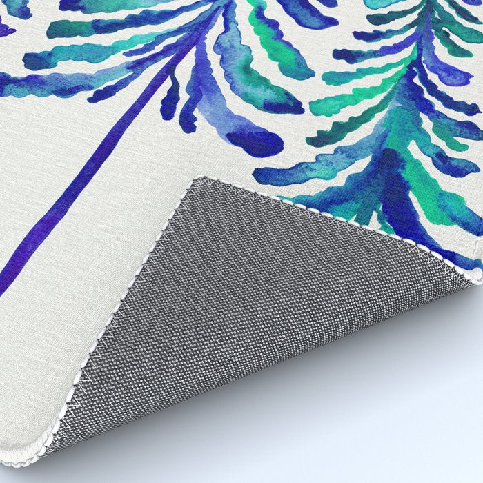 Pine Trees - Navy & Turquoise Palette Rug Gallery Image 4