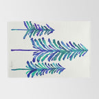 Pine Trees - Navy & Turquoise Palette Rug Gallery Image 2