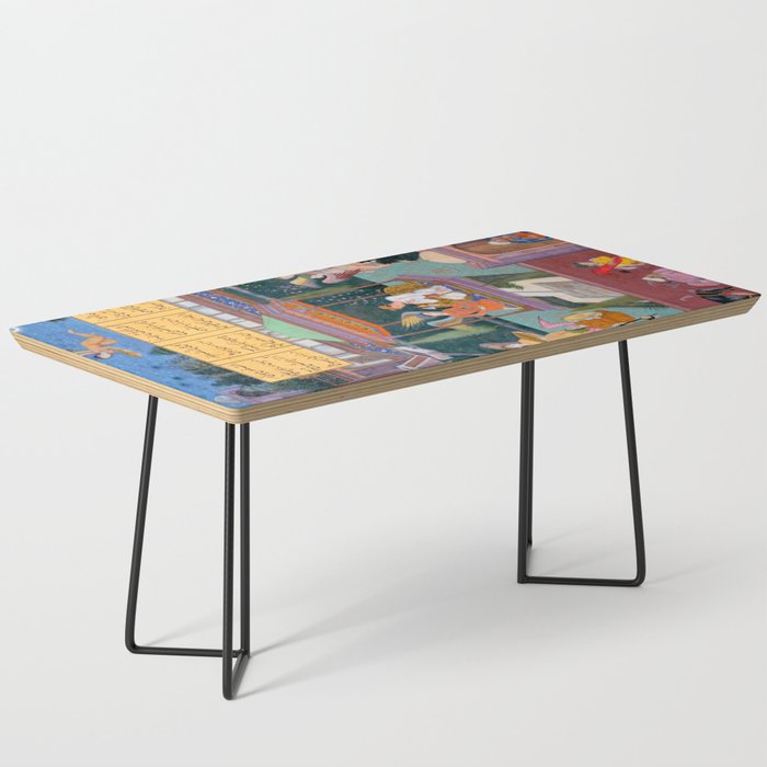 The Story of the Princess of the Blue Pavillion Antique Indian Miniature Painted Illustration Coffee Table Gallery Image 1