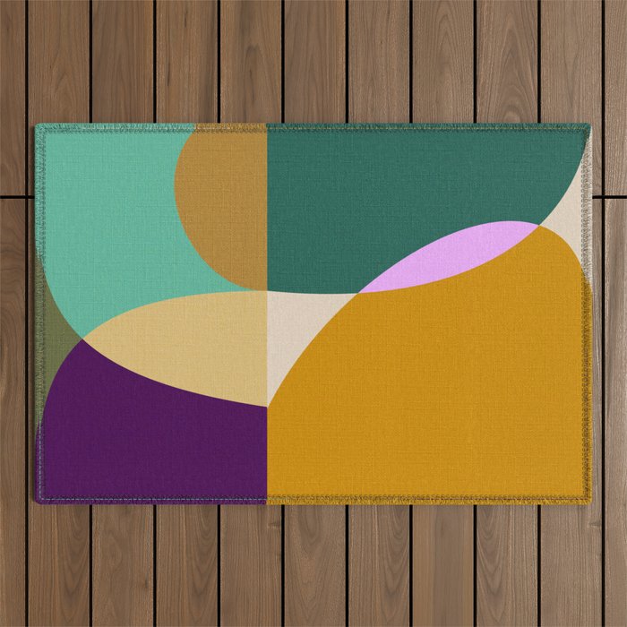 shapes mid century autumn 21 Outdoor Rug Gallery Image 1