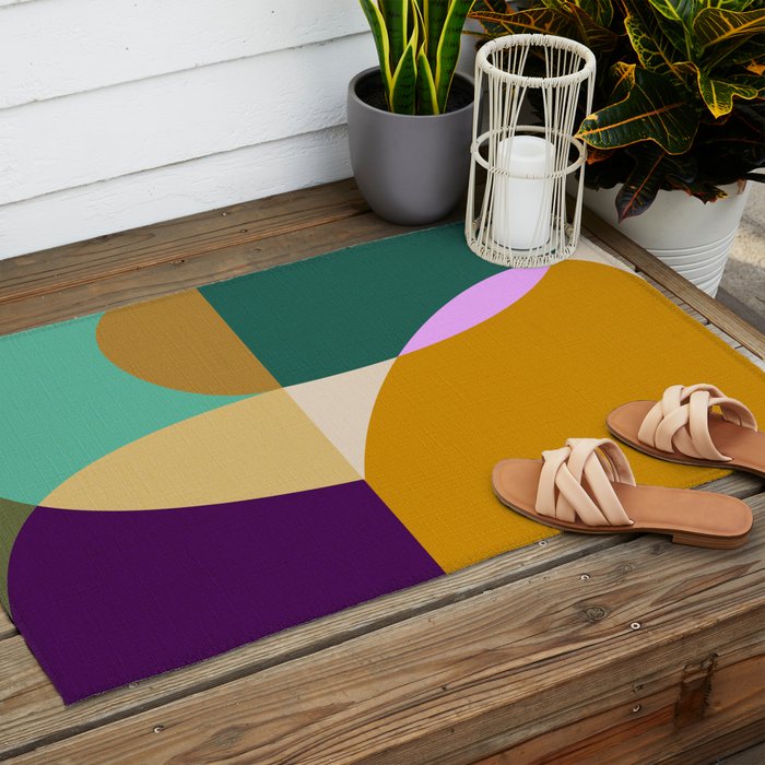 shapes mid century autumn 21 Outdoor Rug Gallery Image 2