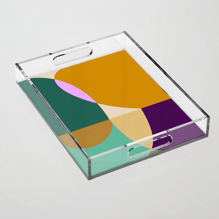 shapes mid century autumn 21 Acrylic Tray Gallery Image 1