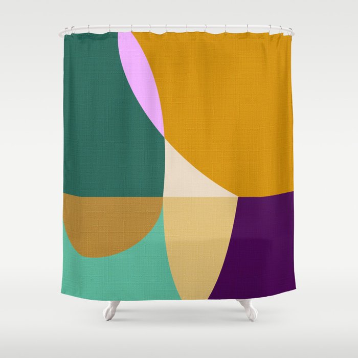 shapes mid century autumn 21 Shower Curtain Gallery Image 1