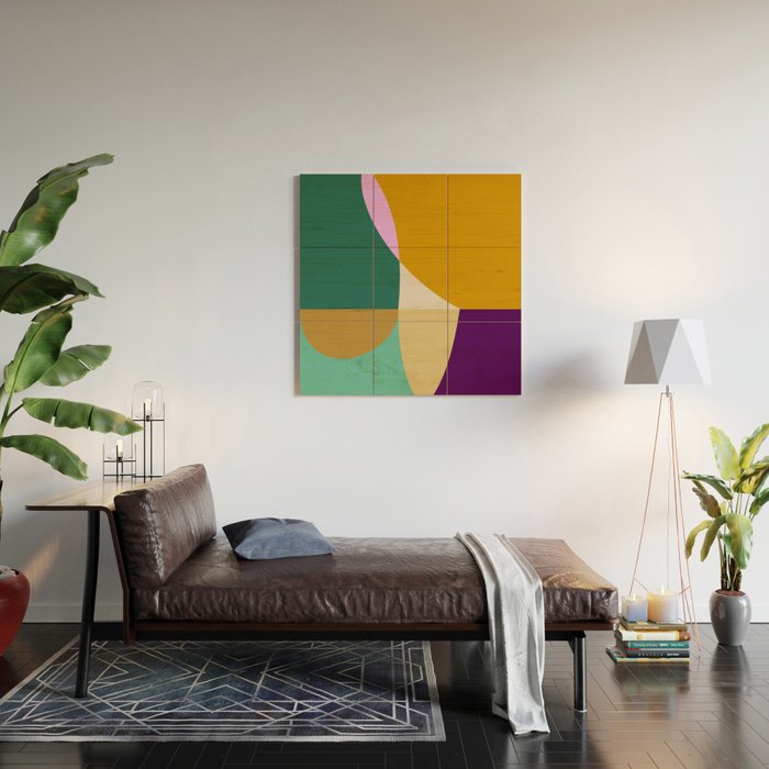 shapes mid century autumn 21 Wood Wall Art Gallery Image 2