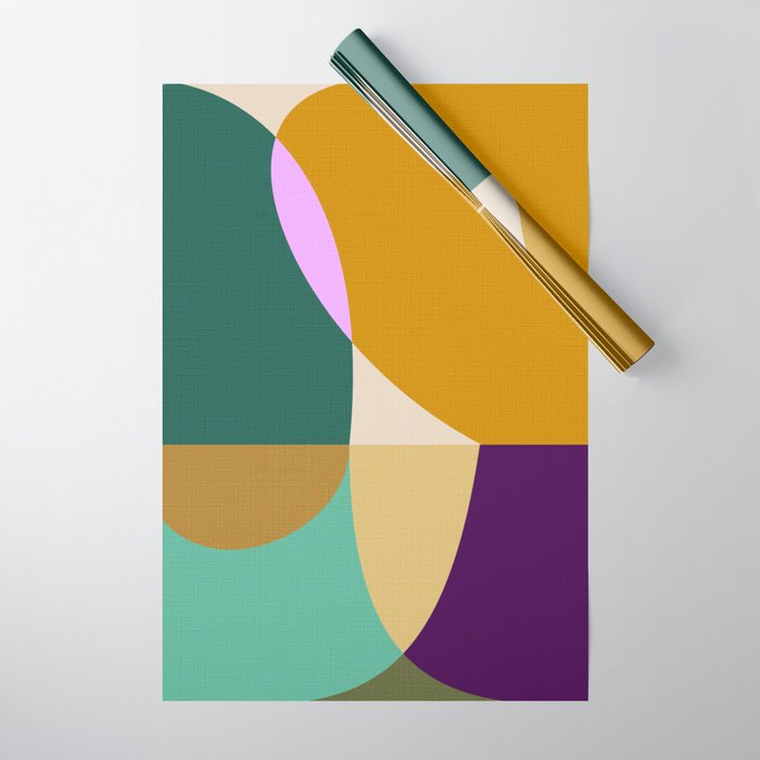 shapes mid century autumn 21 Wrapping Paper Gallery Image 1
