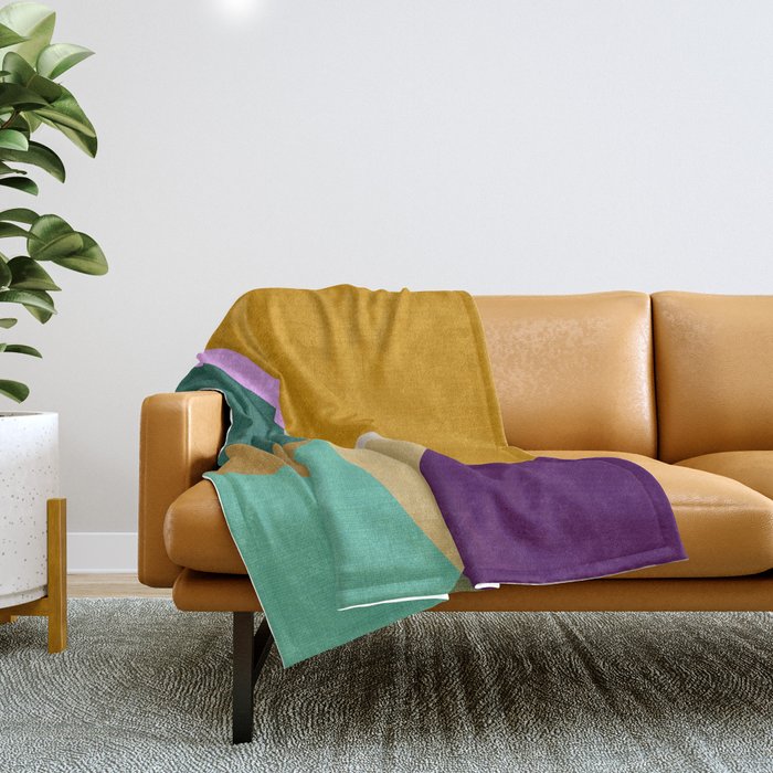 shapes mid century autumn 21 Throw Blanket Gallery Image 1