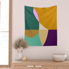 shapes mid century autumn 21 Wall Tapestry Gallery Image 2