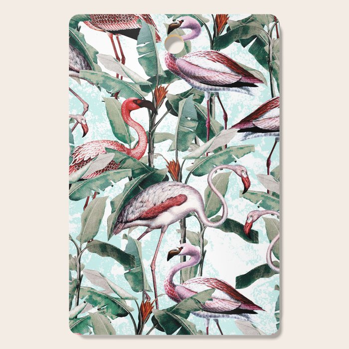 Floral and Flamingo VIII Cutting Board Gallery Image 1