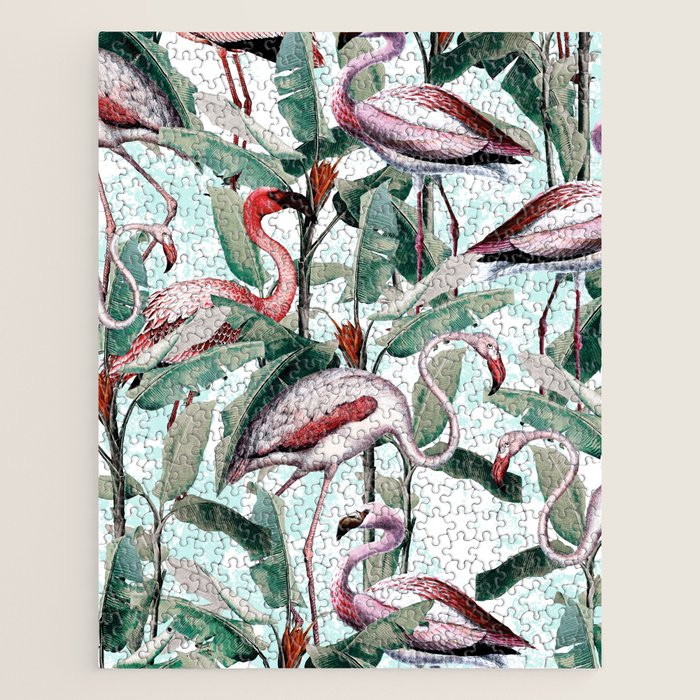 Floral and Flamingo VIII Jigsaw Puzzle Gallery Image 1