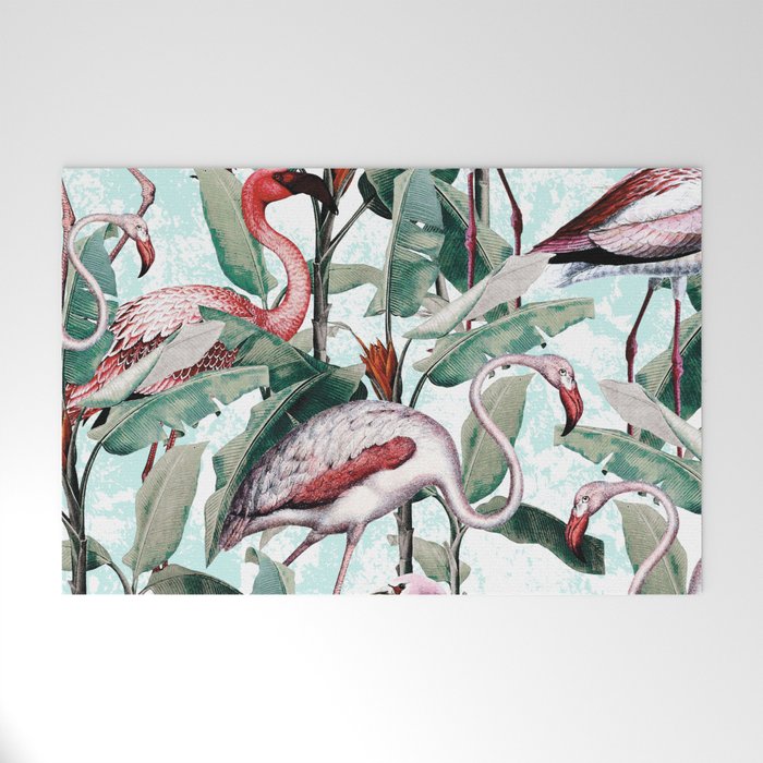 Floral and Flamingo VIII Welcome Mat Gallery Image 1