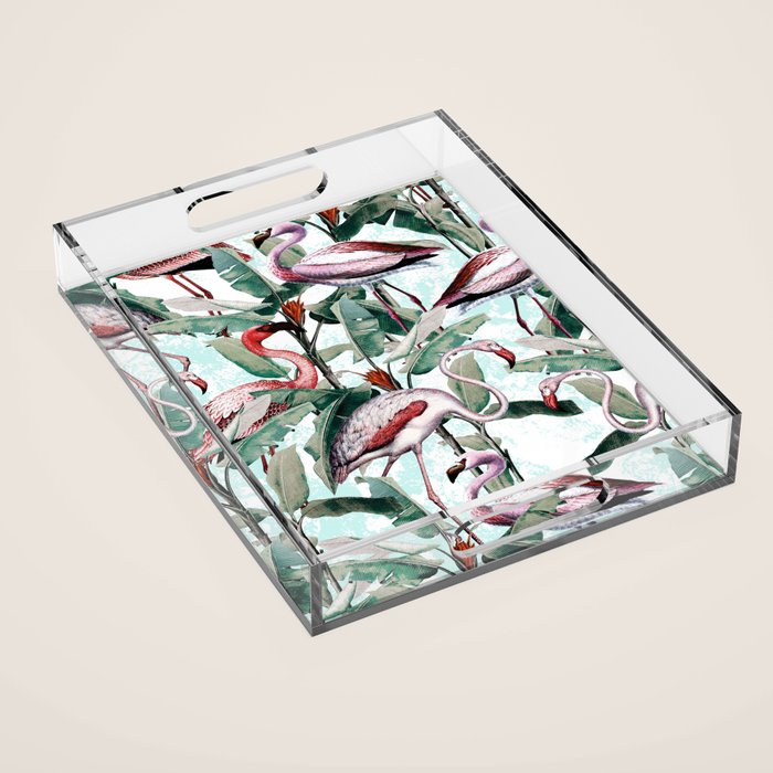 Floral and Flamingo VIII Acrylic Tray Gallery Image 1