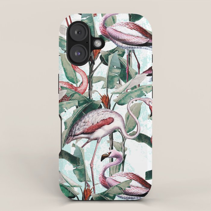 Floral and Flamingo VIII iPhone Case Gallery Image 1