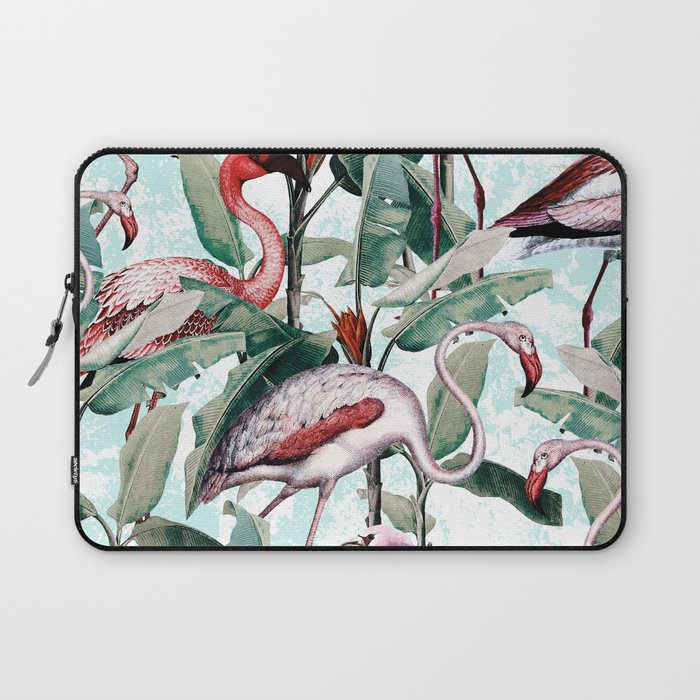 Floral and Flamingo VIII Laptop Sleeve Gallery Image 1