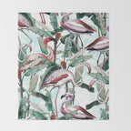 Floral and Flamingo VIII Throw Blanket Gallery Image 2
