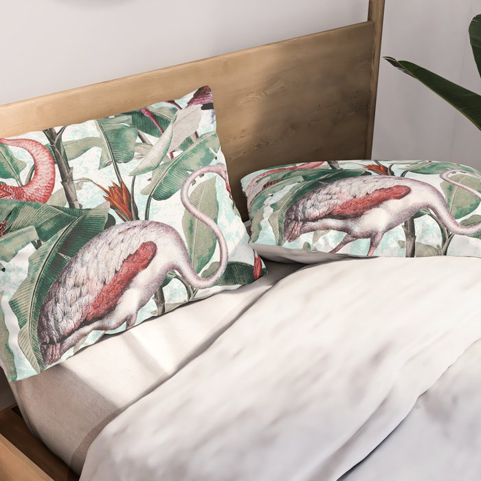 Floral and Flamingo VIII Pillow Sham Gallery Image 2