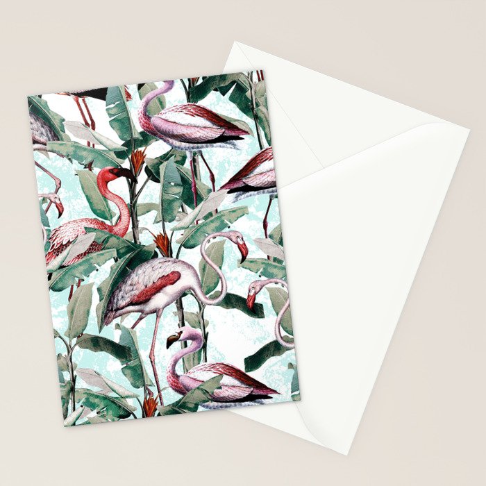 Floral and Flamingo VIII Stationery Card Gallery Image 2