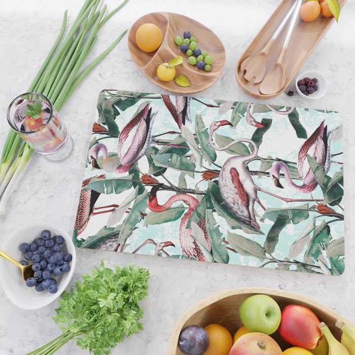 Floral and Flamingo VIII Cutting Board Gallery Image 2