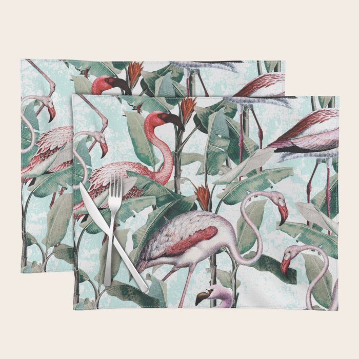 Floral and Flamingo VIII Placemat Gallery Image 1