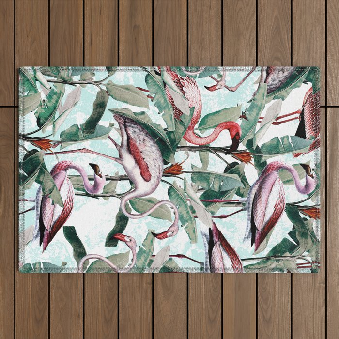 Floral and Flamingo VIII Outdoor Rug Gallery Image 1