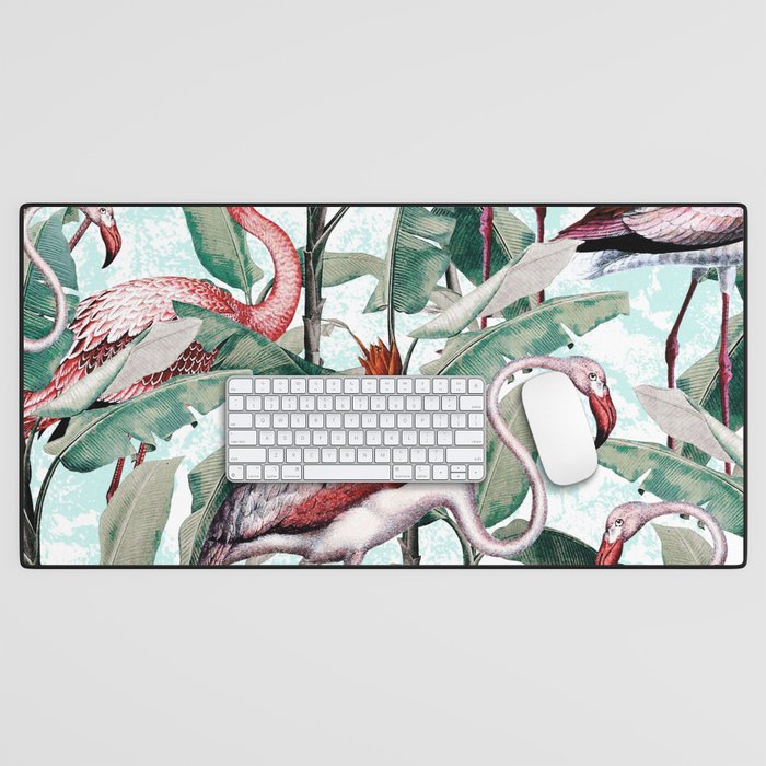 Floral and Flamingo VIII Desk Mat Gallery Image 1