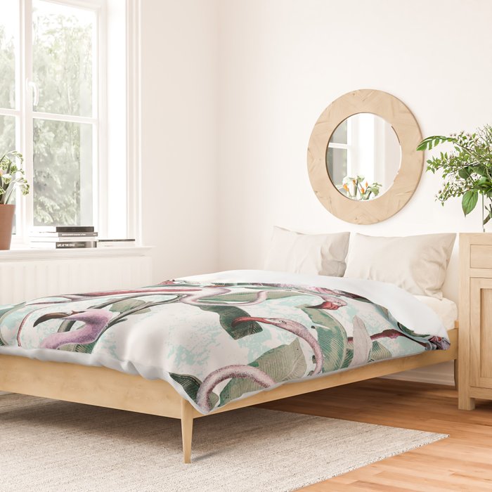 Floral and Flamingo VIII Duvet Cover Gallery Image 2