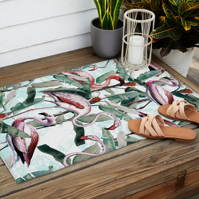 Floral and Flamingo VIII Outdoor Rug Gallery Image 2