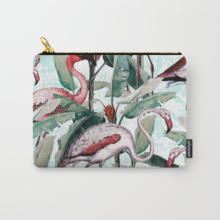 Floral and Flamingo VIII Carry All Pouch Gallery Image 1