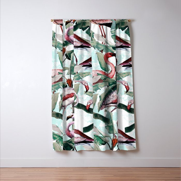 Floral and Flamingo VIII Window Curtain Gallery Image 3